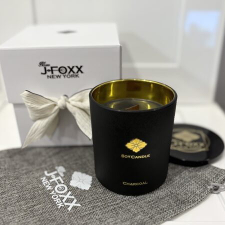 ZEN – CHARCOAL Aroma Soy Candle 9oz with Box gift set [ Mss J Foxx New York]