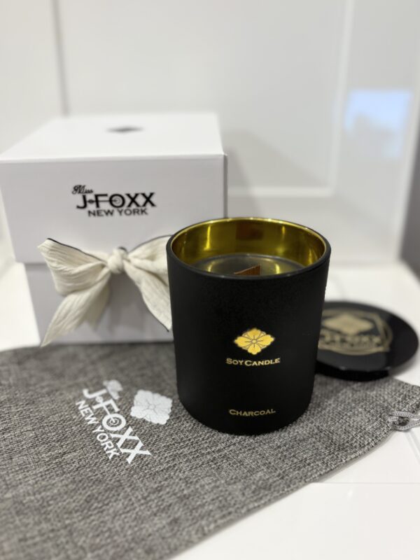 ZEN – CHARCOAL Aroma Soy Candle 9oz with Box gift set [ Mss J Foxx New York]
