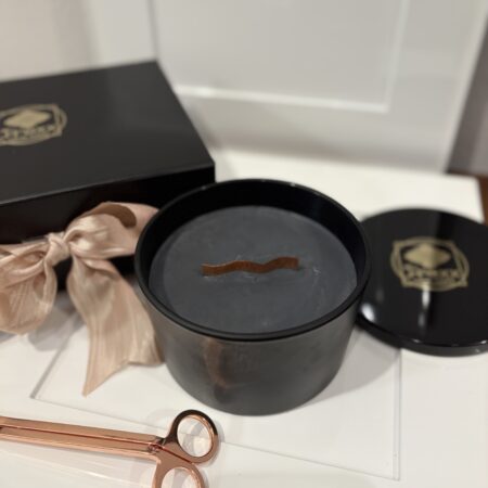 ZEN – CHARCOAL Aroma Soy Candle 24oz Large / box Gift Set  / Luxe Relaxing meditation   [ Mss J Foxx New York]