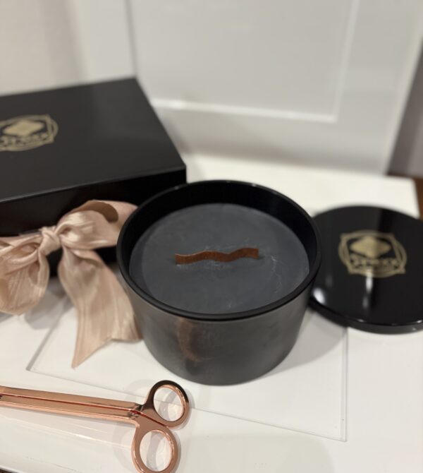 ZEN – CHARCOAL Aroma Soy Candle 24oz Large / box Gift Set  / Luxe Relaxing meditation   [ Mss J Foxx New York]